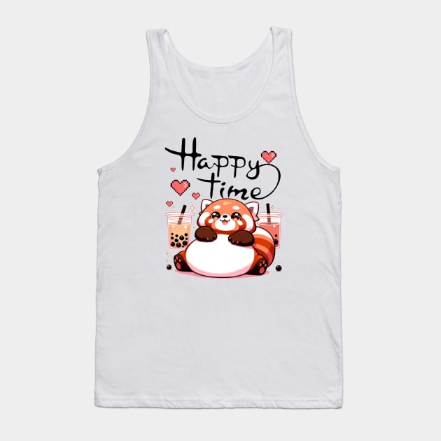 Red Panda Boba Tea Tank Top by MasutaroOracle